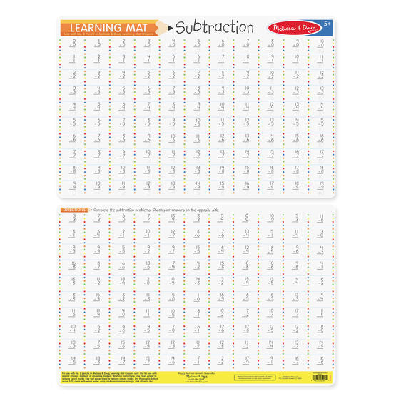 Melissa & Doug - Subtraction Write-A-Mat