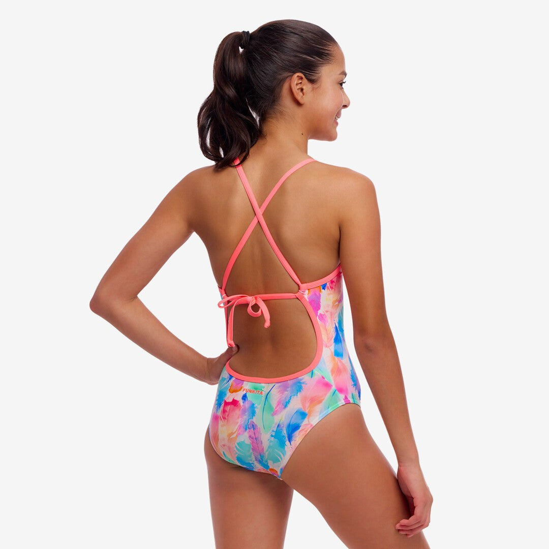 Funkita - Girl's Tie Me Tight One Piece Swimmers - Tickle Pink