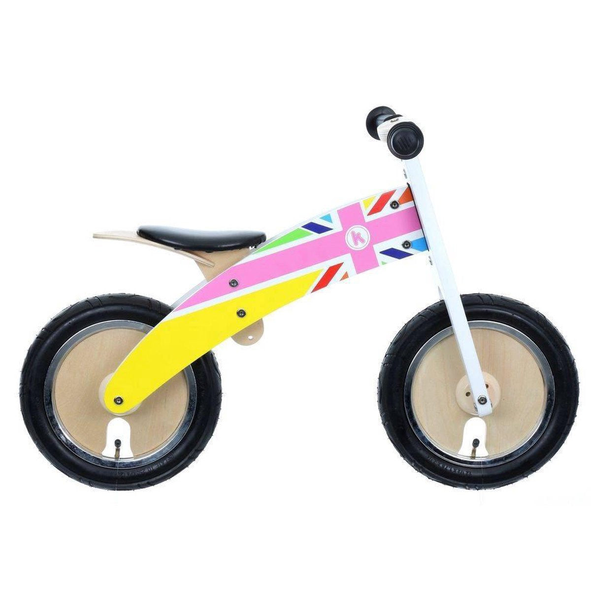 Kiddimoto Kurve Balance Bike - Rainbow Union Jack