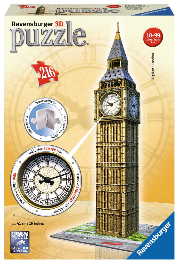 Ravensburger 3D - Big Ben With Clock 3D Puzzle 216pc