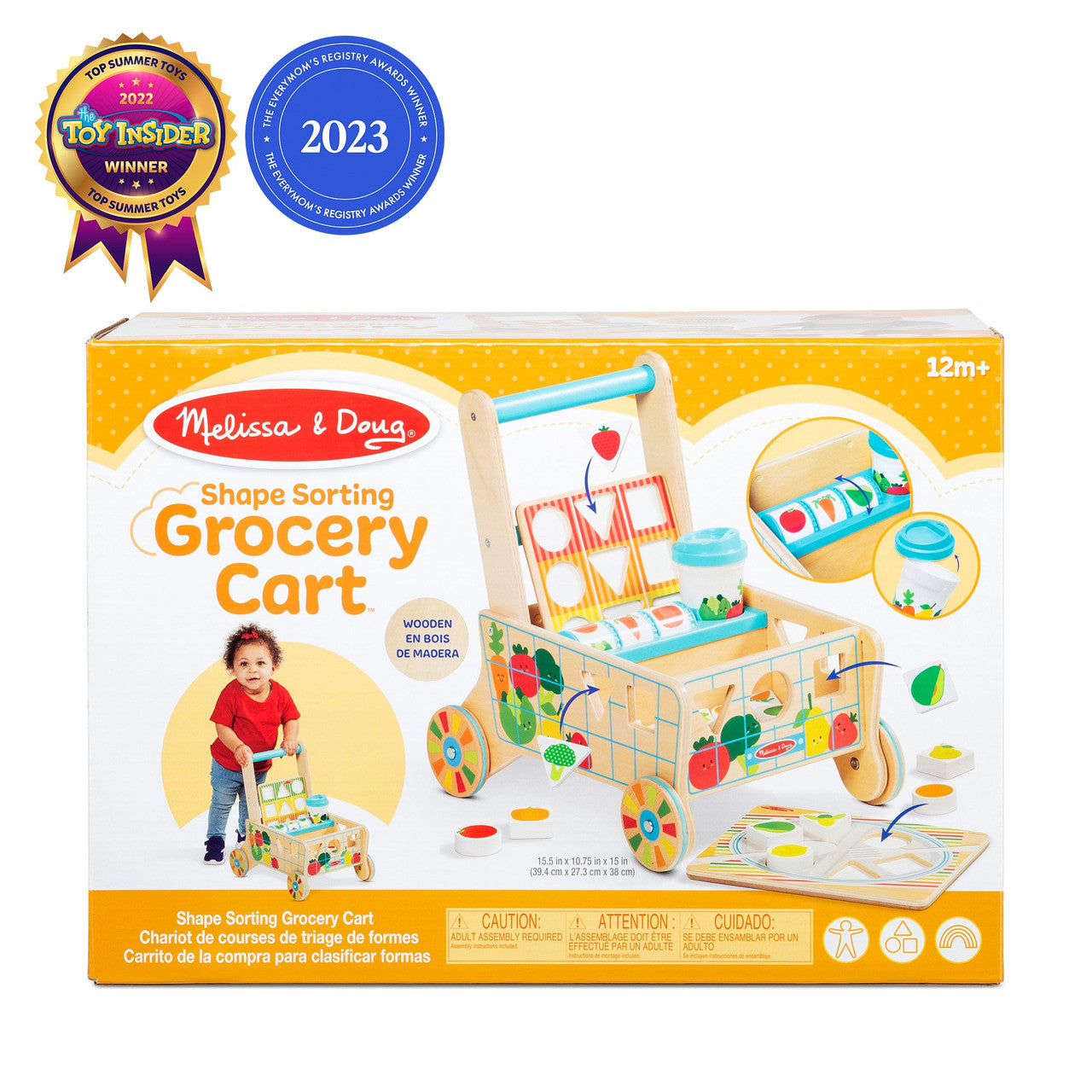 Melissa & Doug - Wooden Shape Sorting Grocery Cart