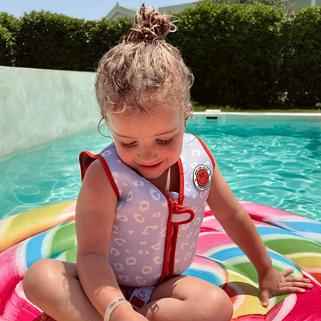 Swim Essentials - Kid's Swim Vest - Lila Leopard 3-6yrs