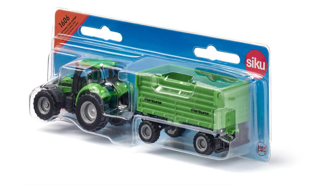 Siku - 1606 - DEUTZ-FAHR with Fortuna 4-Wheel-Trailer