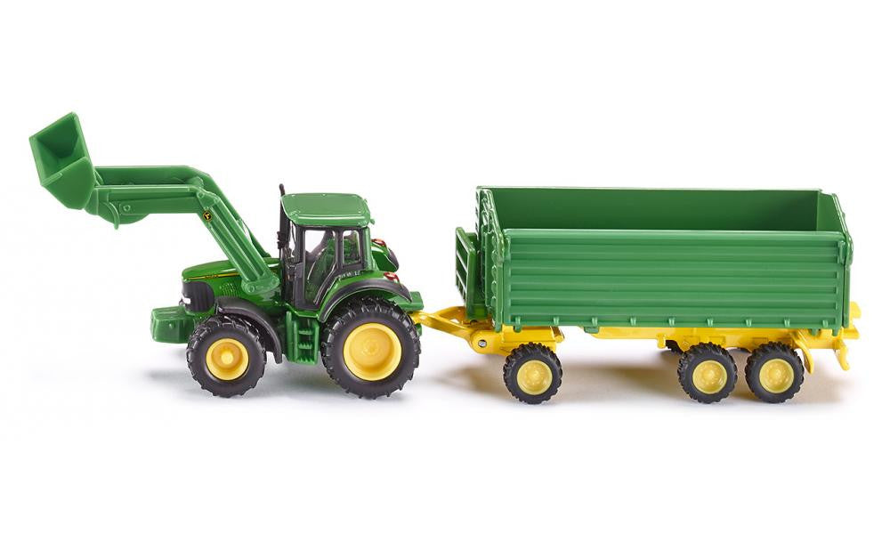 Siku - 1843 - John Deere with Front Loader and Trailer 1:87 Scale