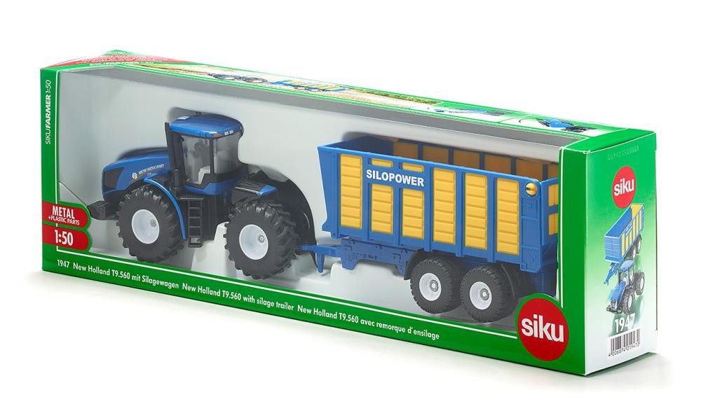 Siku - New Holland Knicklenker with Silage Trailer - 1:50 Scale