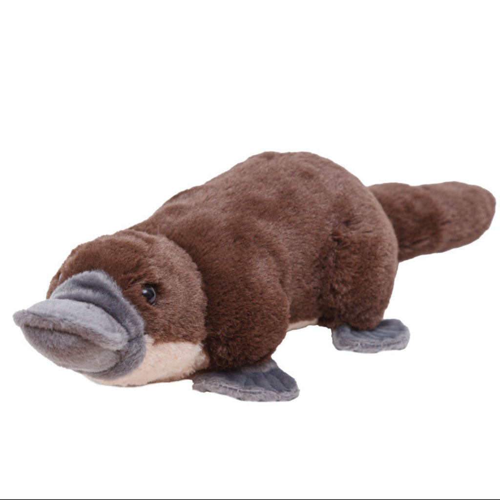 Plush toy resembling a platypus on a white background