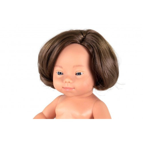 Miniland Doll 38cm - Caucasian Girl with Down Syndrome Baby Doll