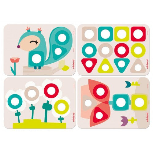 Miniland Aptitude Eco Activity Nuts and Bolts & Cards, 28 pcs