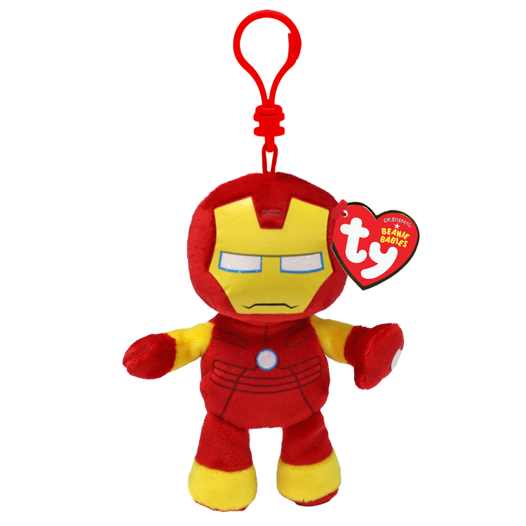 TY Marvel Beanie Babies Soft Clip - Iron Man