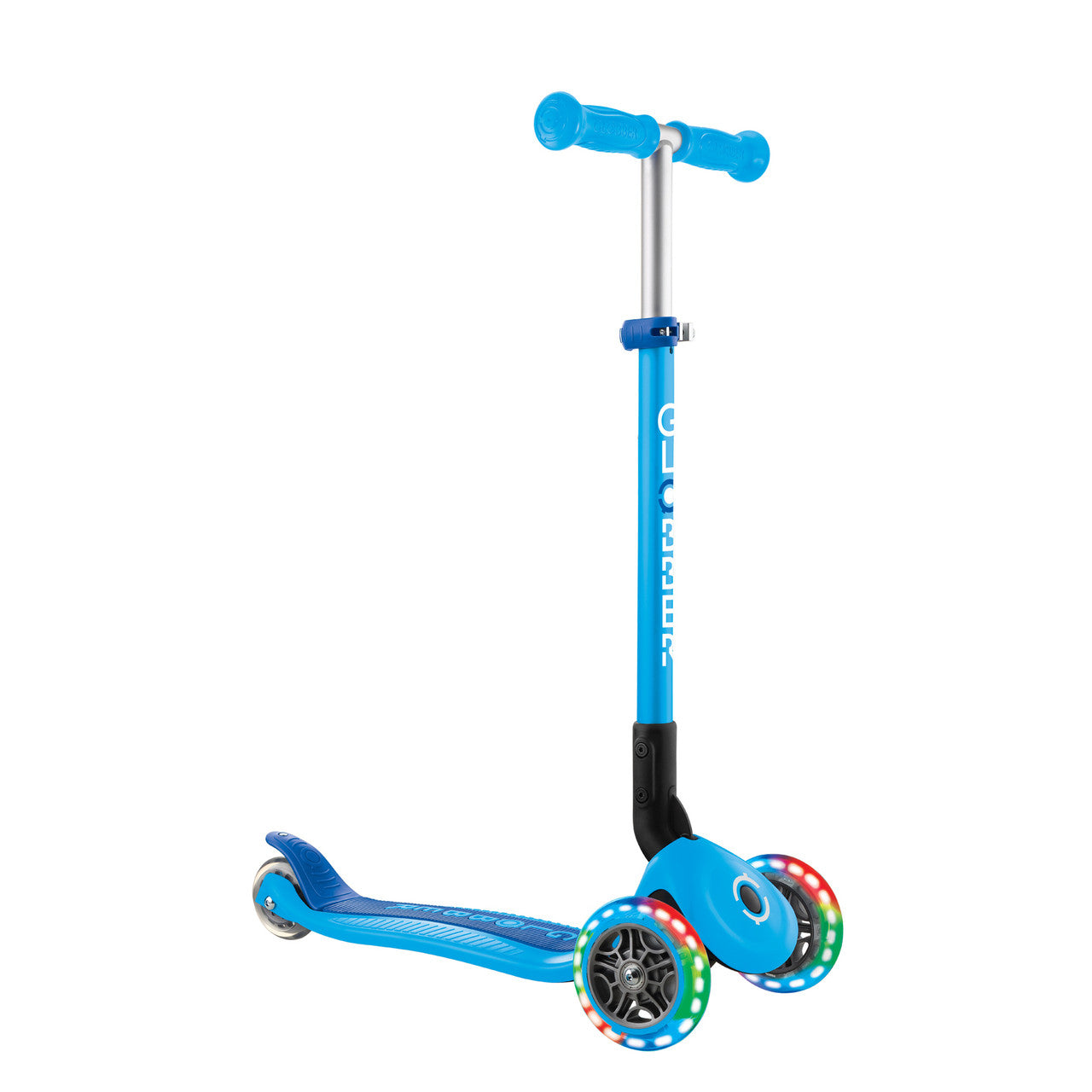 Globber - PRIMO FOLDABLE LIGHTS - Sky Blue/Navy Blue