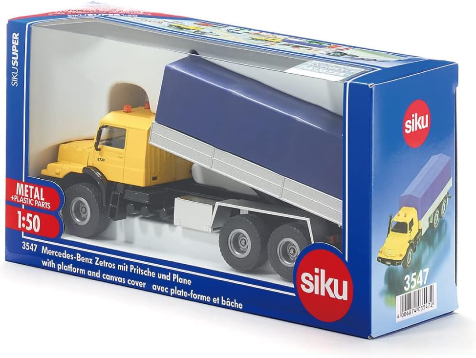Siku - 3547 - Mercedes Benz Zetros with Covered Platform– 1:50 Scale