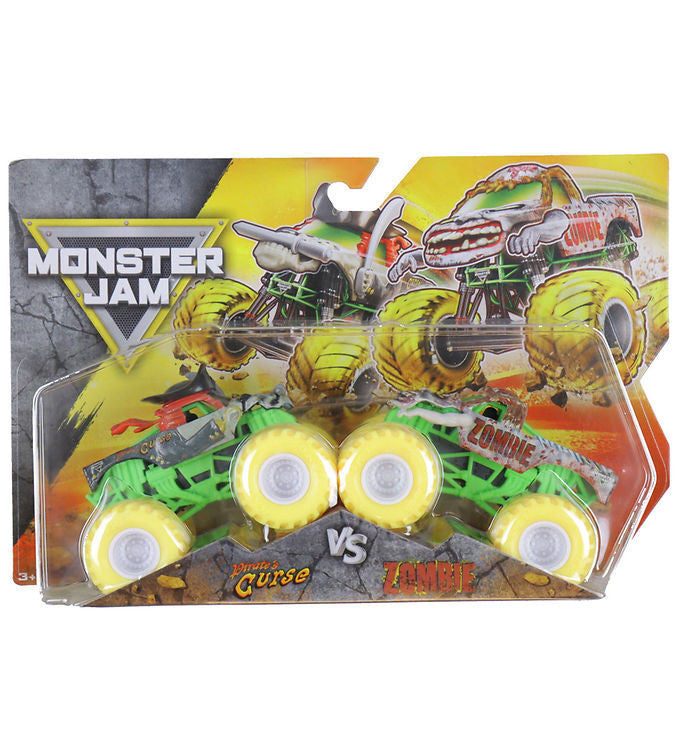Monster Jam 1:64 Diecast Monster Trucks 2pk S32 - Pirate's Curse Vs Zombie