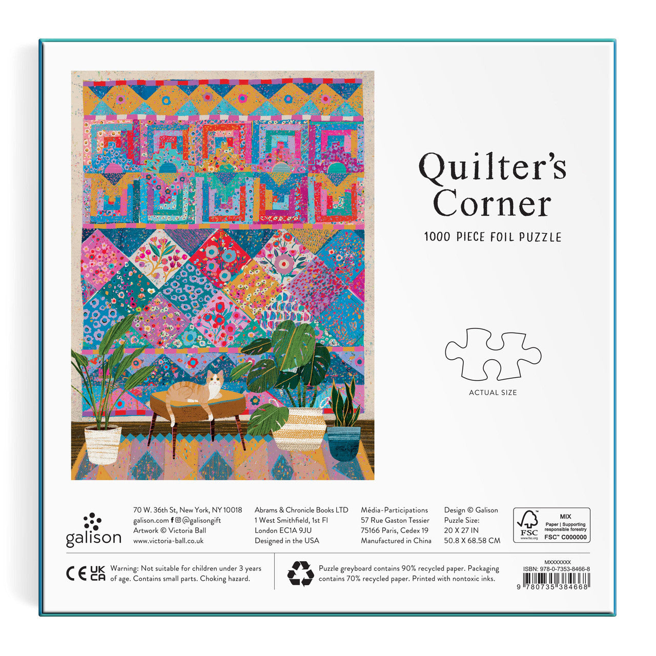 Galison 1000pc - Victoria Ball Quilter's Corner Puzzle