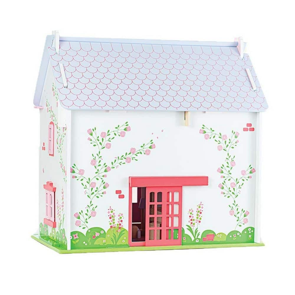 Bigjigs - Rose Cottage Dolls House (Furnished)