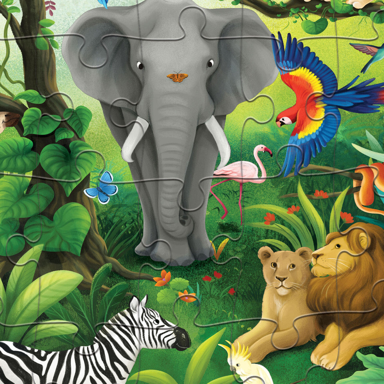 Crocodile Creek 50pc Holographic Puzzle - Jungle