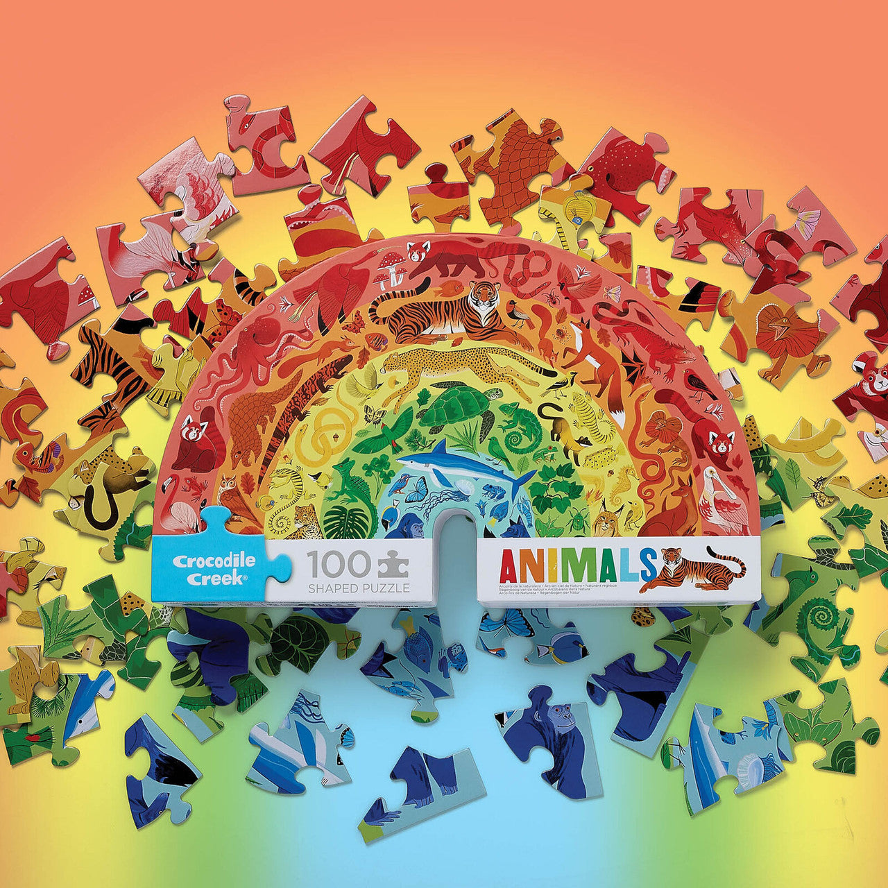 Crocodile Creek 100pc Rainbow Animals Puzzle