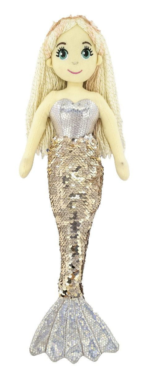 Cotton Candy - 45cm ELLA Silver/Gold Flip Sequined Tail Mermaid