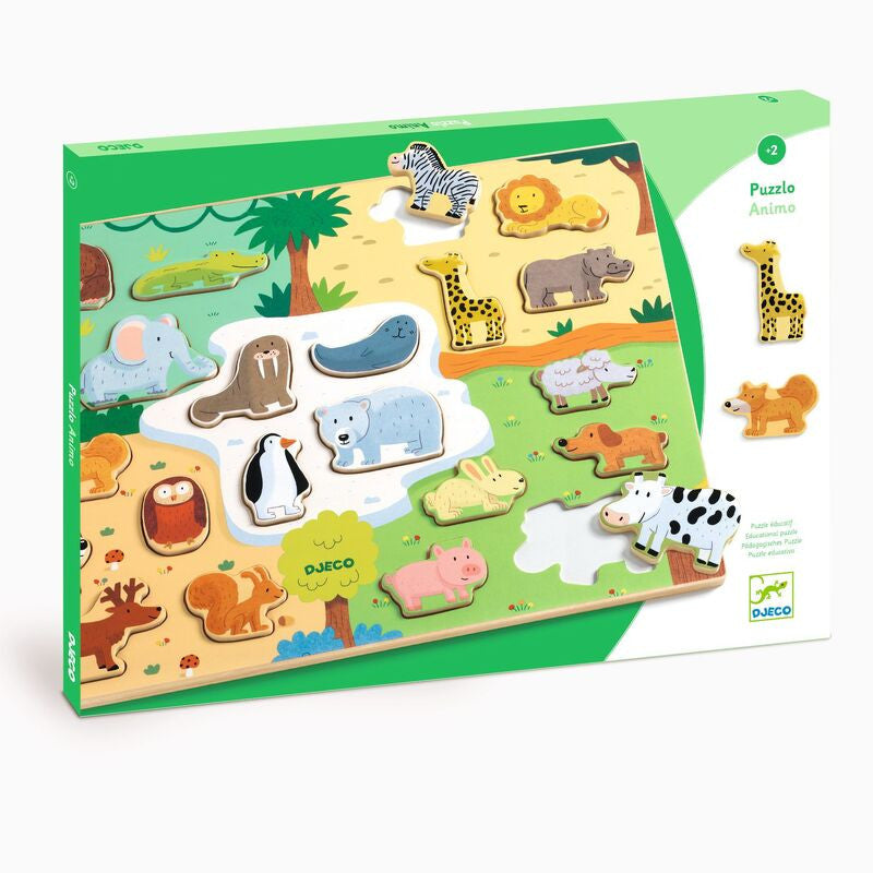 Djeco - 22 Piece Animal Wooden Puzzle