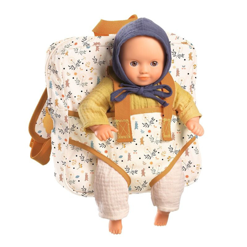 Djeco - Pomea Collection - Doll 2 in 1 Backpack Carrier