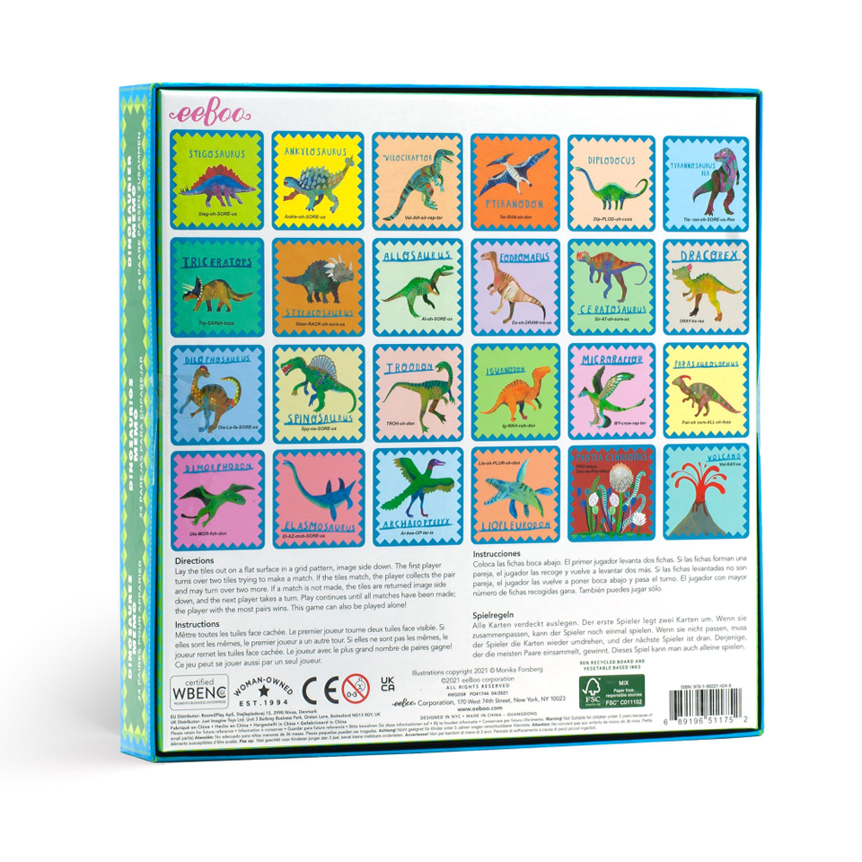 eeBoo - Memory & Matching Game – Shiny Dinosaur