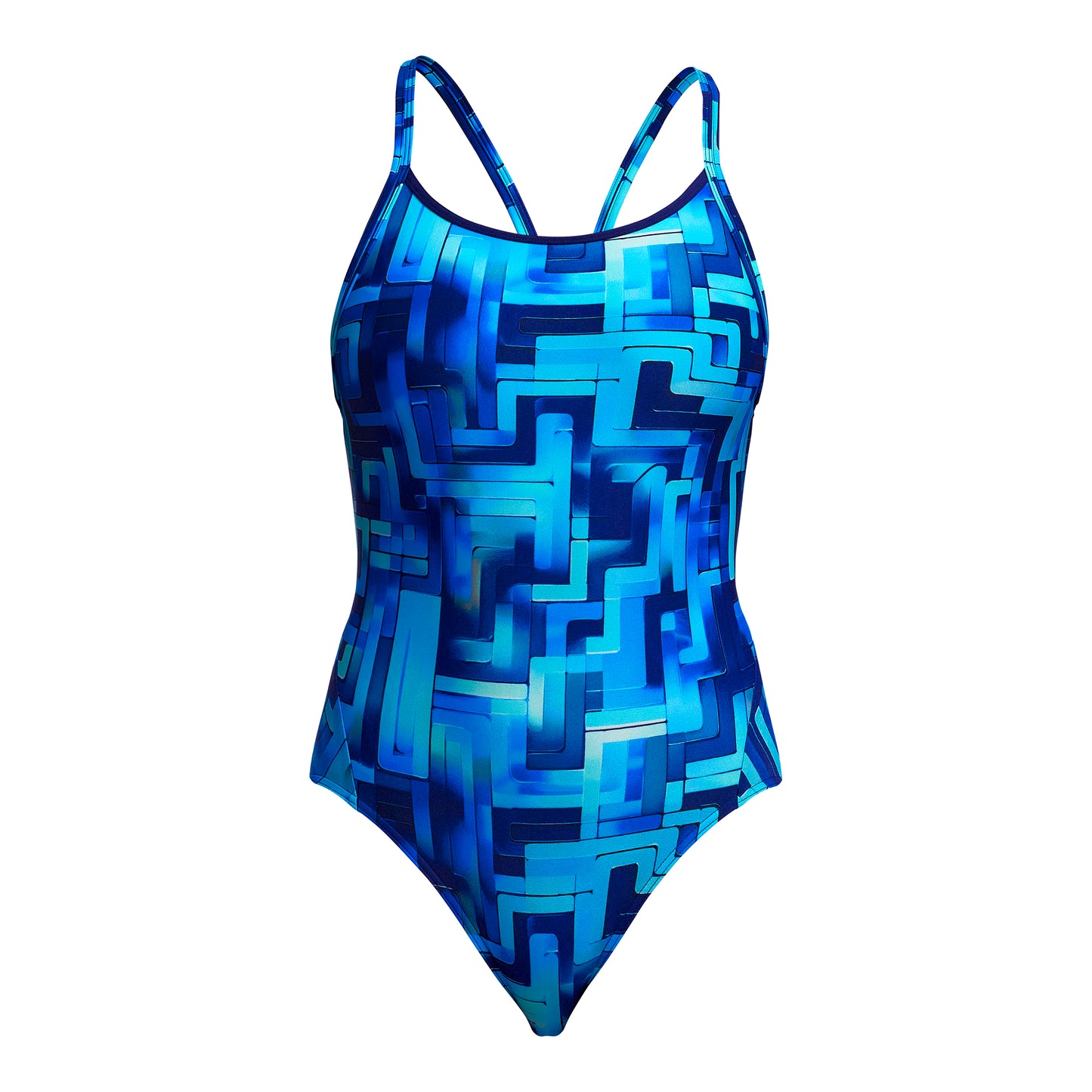 Funkita Girls You Blued Diamond Back One Piece Swimsuit with chlorine-resistant ECO C-INFINITY fabric