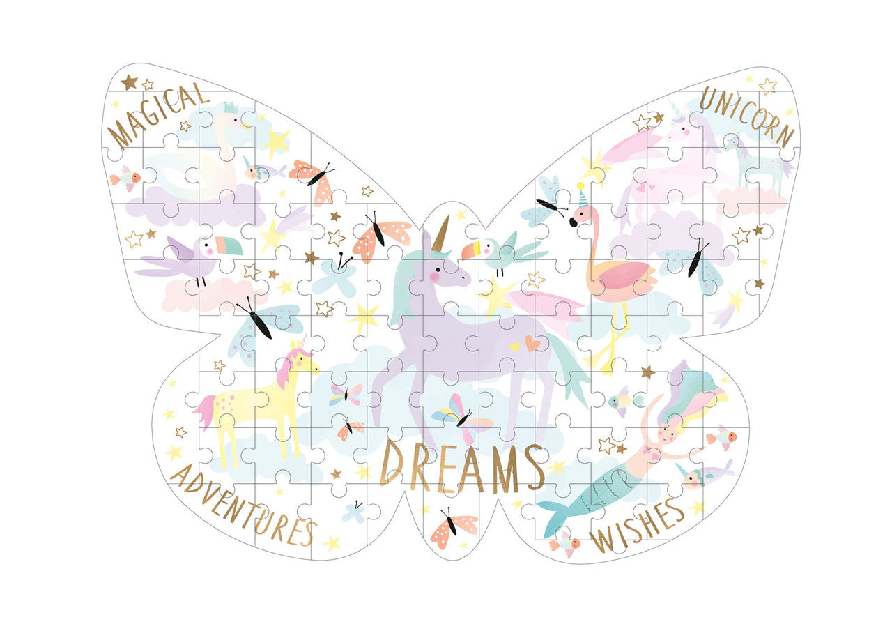 Floss & Rock 80pc - Fantasy Butterfly Shaped Puzzle
