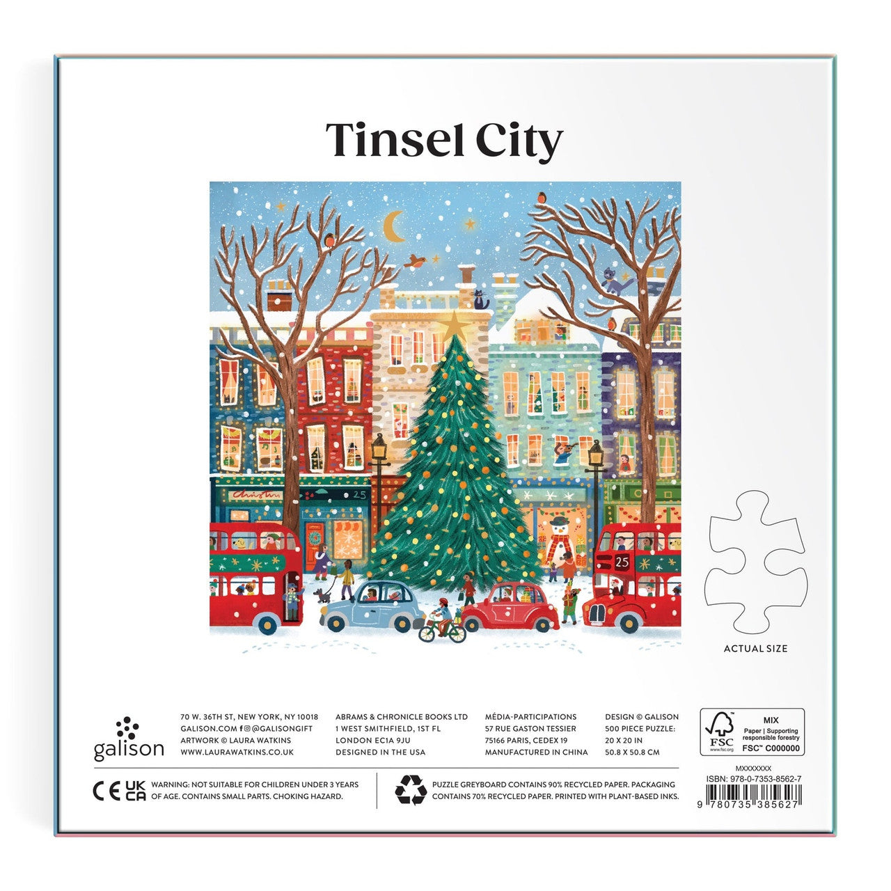 Galison 500pc - Tinsel City Foil Puzzle