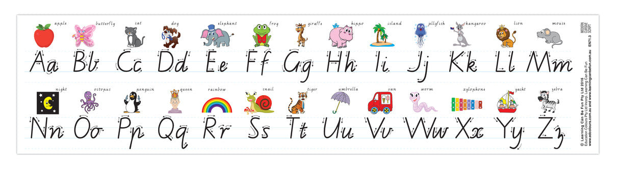 Alphabet Desk Strip Modern Cursive