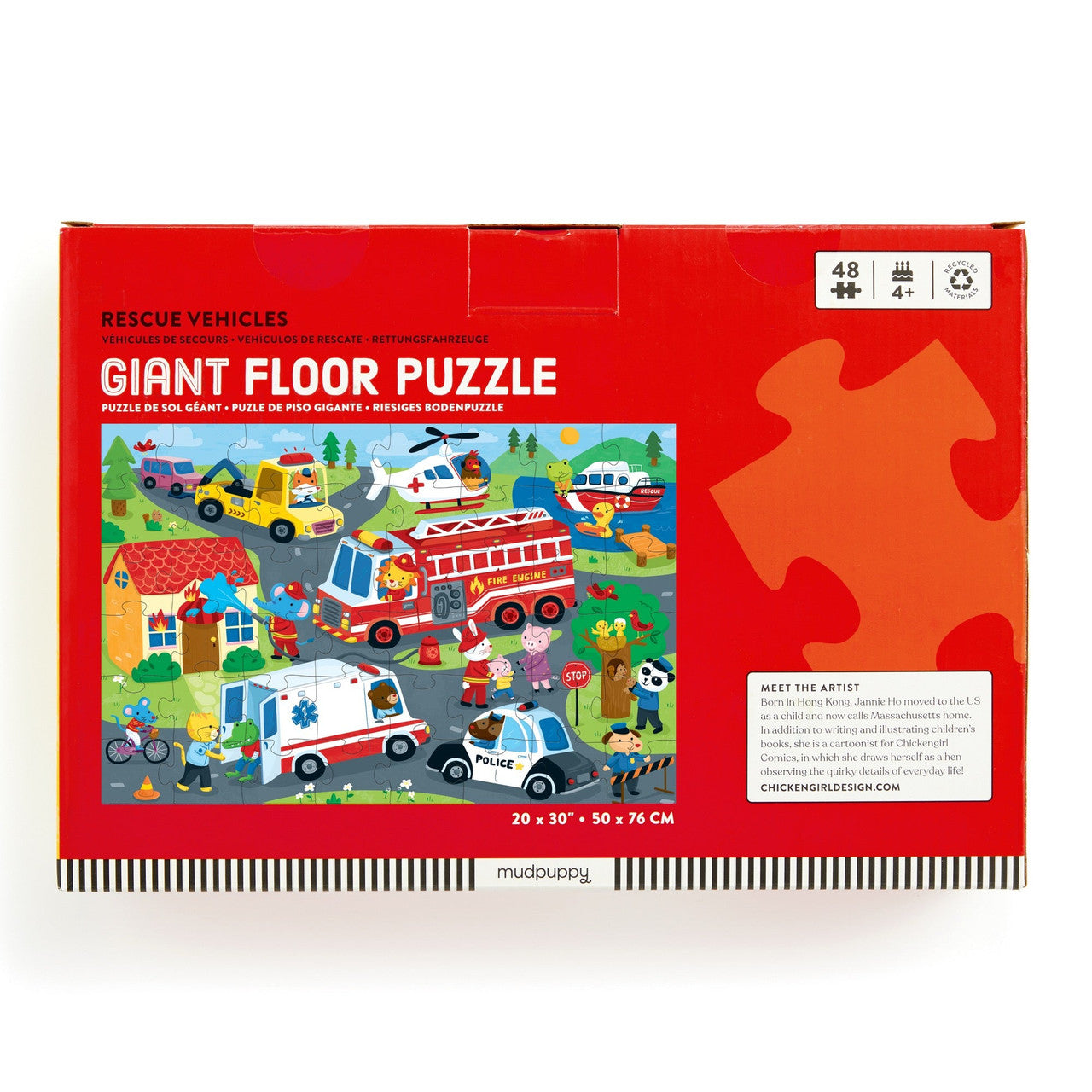 Mudpuppy 48pc - Rescue Vehicles Floor Puzzle