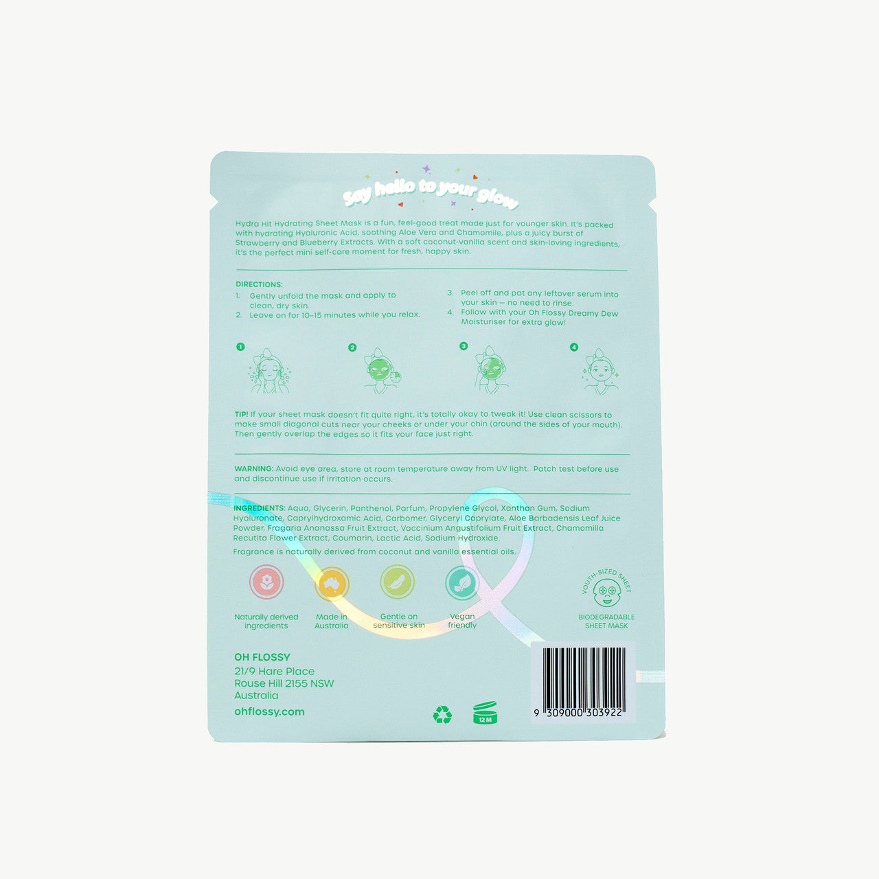 Oh Flossy Skincare - Hydra Hit Hydrating Coconut Mask