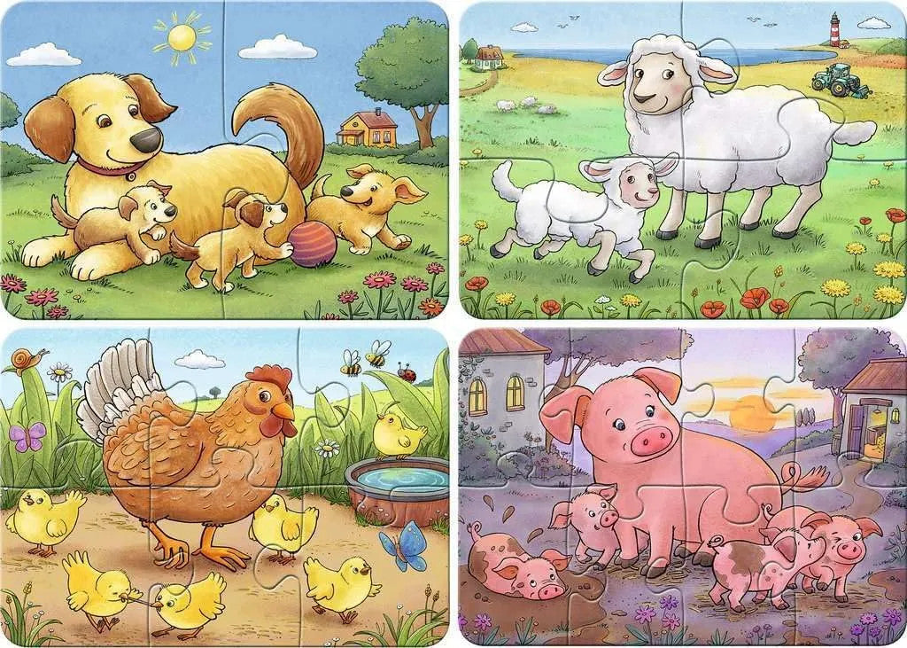 Ravensburger - My First Puzzles - Animal Families 2, 4, 6, 8 pc