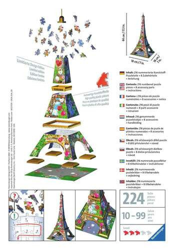Ravensburger 216pc - Eiffel Tower Love Edition 3D Puzzle