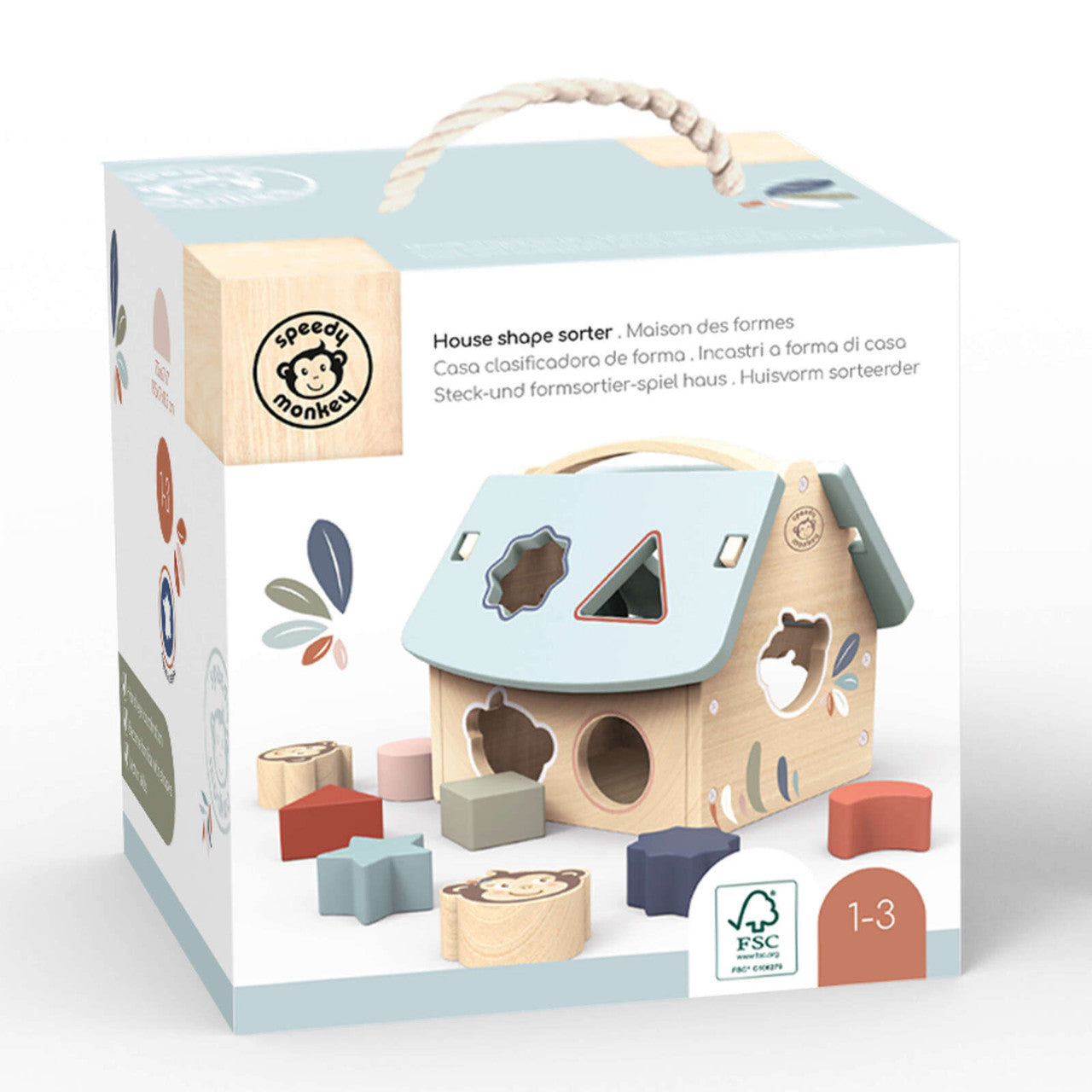 Speedy Monkey - House Shape Sorter with 8 blocks