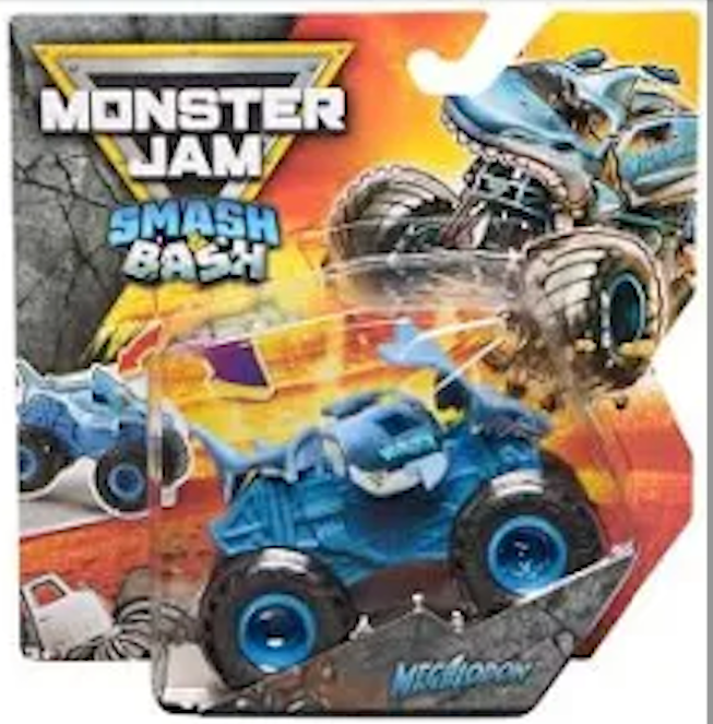 Monster Jam 1:64 SMASH & BASH Monster Trucks (Series 01) Megalodon