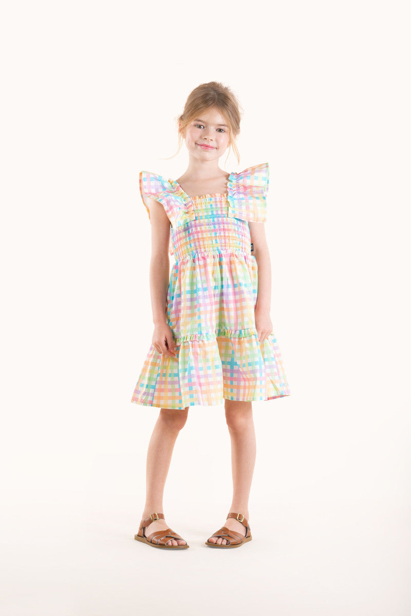 Rock Your Baby - Rainbow Plaid Dress (sizes 2-7)