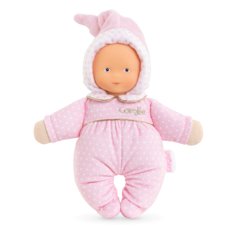 Corolle Babidoux Starry Dreams baby doll in pink star sleeper with soft cuddly body