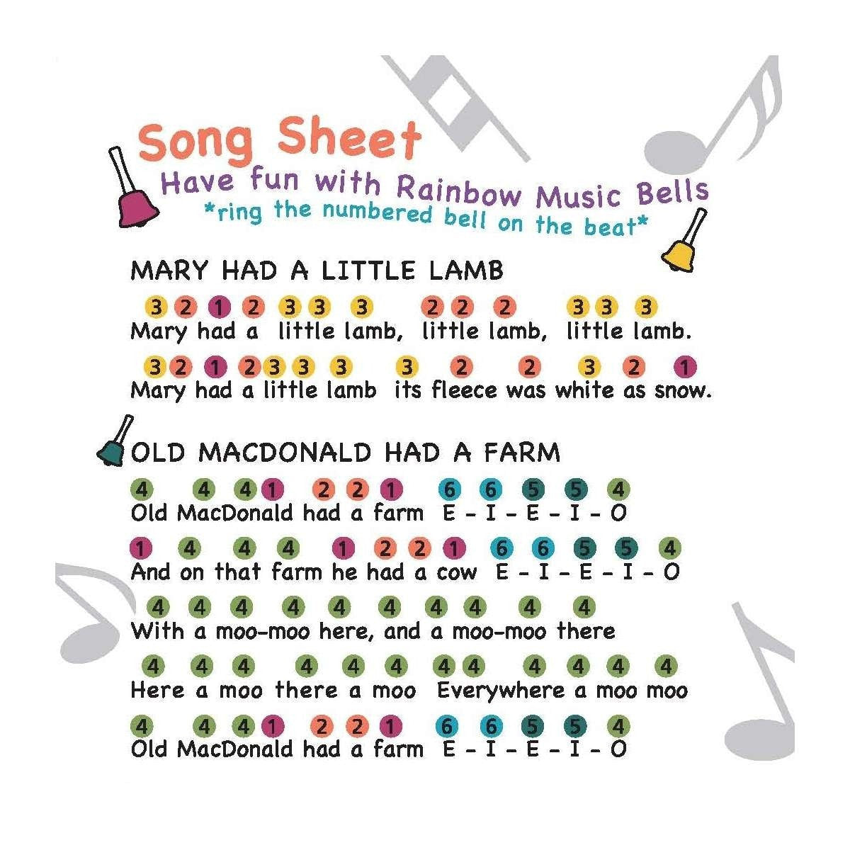 Rainbow Desk Bells - 8 Piece Set