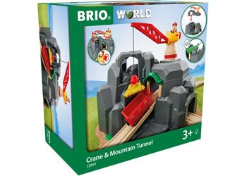 BRIO - Crane and Mountain Tunnel, 7 pieces