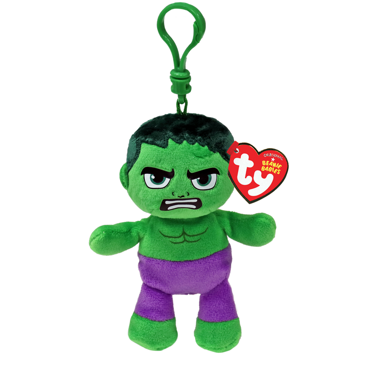 TY Marvel Beanie Babies Soft Clip - Hulk