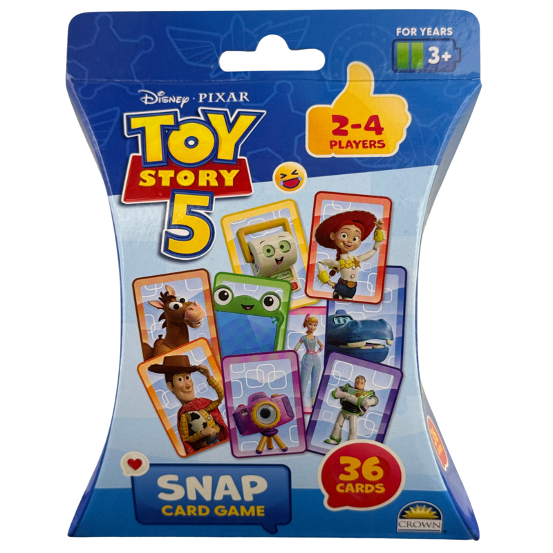 Disney Toy Story 5 snap card game with Woody, Buzz Lightyear, Jessie and Toy Story characters
