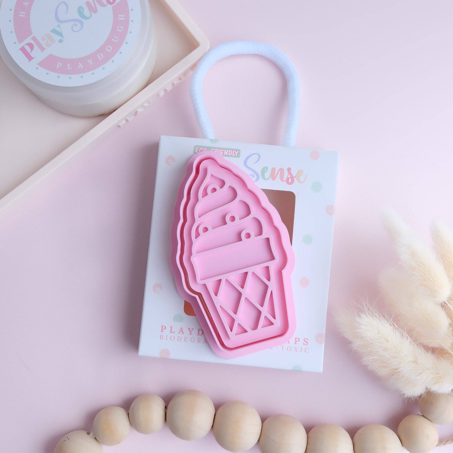 Play Sense - Eco Playdough Stamp | Ice Cream with sprinkles