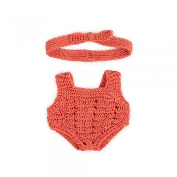 Miniland Clothing - ECO Knitted Romper & Hairband, 21cm