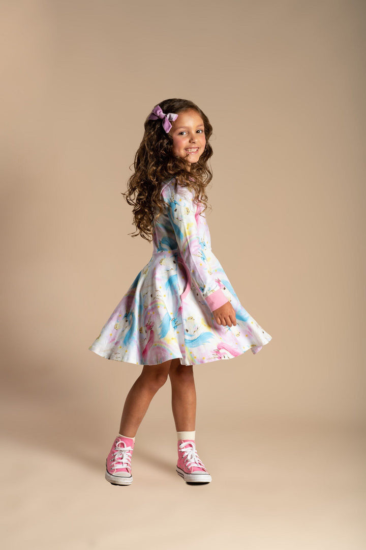 Rock Your Baby - Fantasia Long Sleeve Waisted Dress