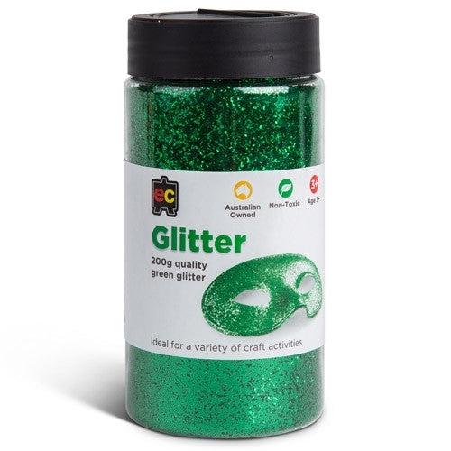 Educational Colours - Glitter 200g Jar Green