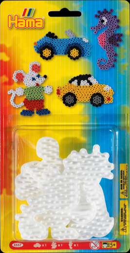 Hama Beads - Small Pegboard Blister - Car, Mouse and Seahorse