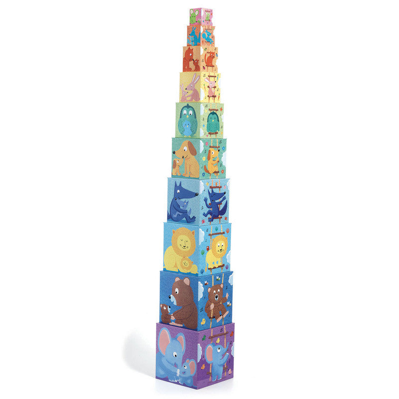 Djeco - Rainbow Nesting & Stacking Blocks
