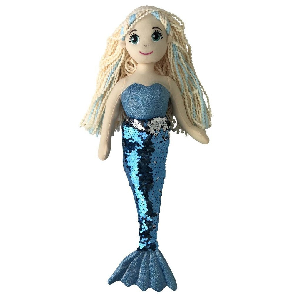 Cotton Candy - 45cm Aquata Blue - Flip Sequined Tail Mermaid