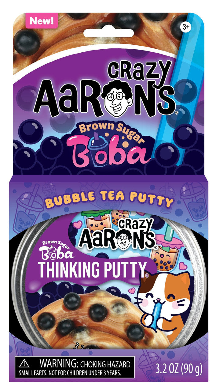 Crazy Aaron's Thinking Putty - Brown Sugar Boba - 4" Tin