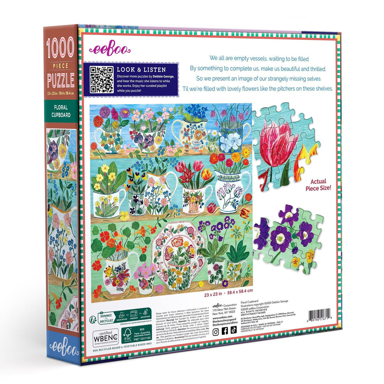 eeBoo 1000pc - Floral Cupboard Puzzle