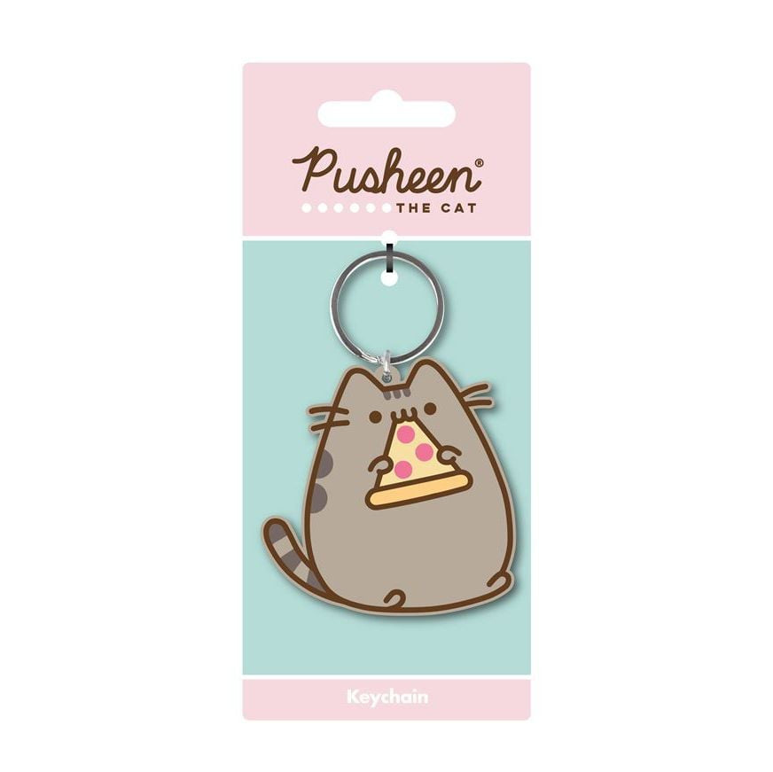 Pusheen - Pizza Keyring